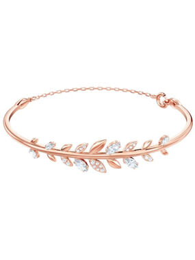 New Rose Gold and Crystal Bangle, "Mayfly" design authentic crystal with box